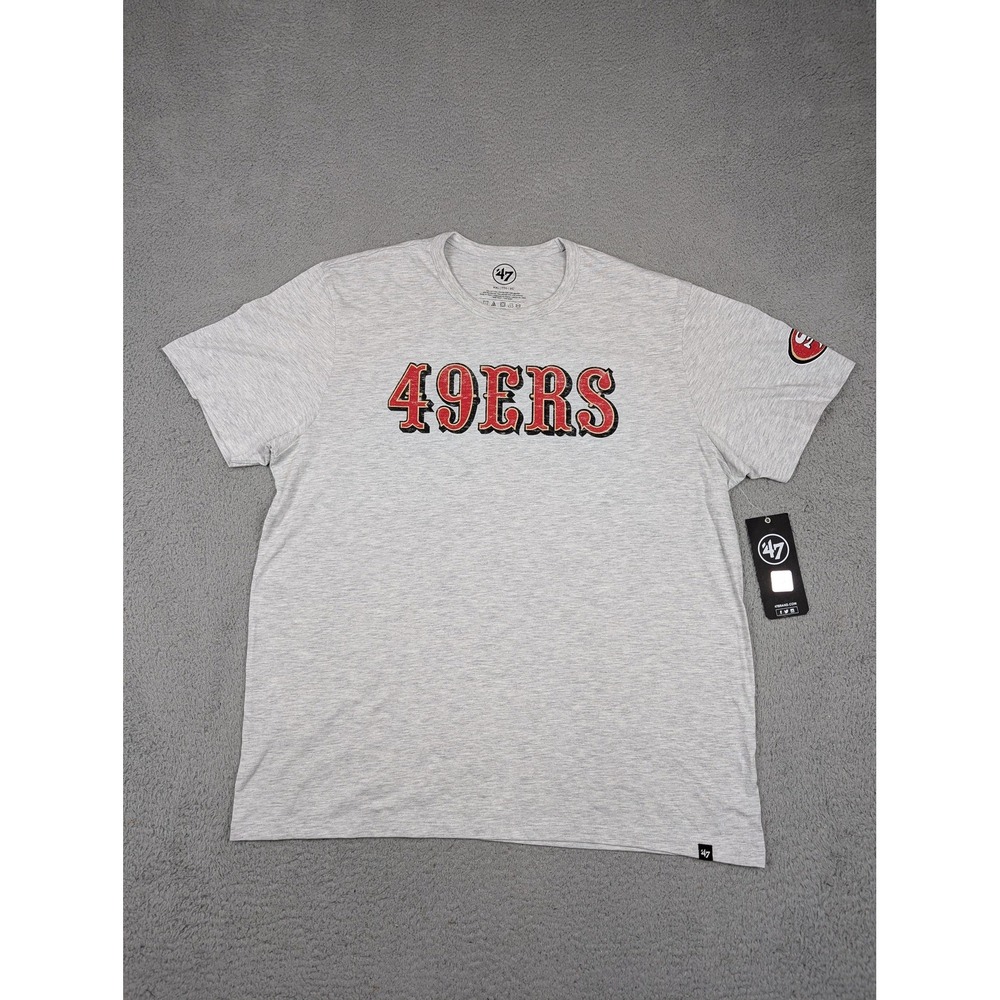 San Francisco 49ers Shirt Mens 2XL Gray NFL‎ Football 2Peat Franklin Tee '47 New